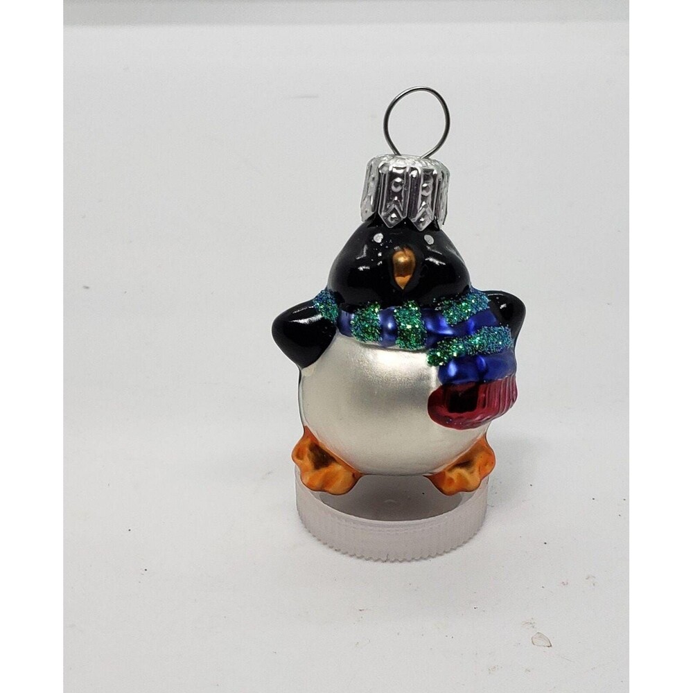 LiL Roly-Poly Penguin Hand Blown Glass Ornament-Vintage-2000